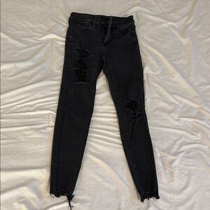 American Eagle Black Distressed Women's skinny Jeans